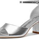 Aachcol Womens Low Chunky Block Heel Sandals Peep Open Toe Ankle Strap Wedding Dress Shoes 2.4 Inches Heels, 7