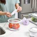 iDesign Large Round Fridge Produce Bin with Removable Drainage Tray and Lid - Gray