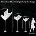 Wedding Butterfly Floor Lamp-Creative Butterfly Ceiling Lights Decoration,Adjustable Height Romantic Wedding Decoration Lights (White, 60 cm/23.6 inch & 2PCS)