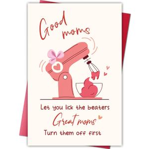 2 x Funny Mother’s Day Card for Wife, Humorous 1st First Mothers Day Card Gift for Mom, Unique Mothers Day Cards from Daughter Son