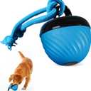 Interactive Dog Toys Ball,2025 Smart Pet Puppy Ball with Ropes, Path Electric Automatic Moving and Rolling Dogs Toy, for Small Medium Large Dogs (Bule)