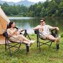 Hammock Camping Chair 2 Pack with Removable Footrest, 400lbs Heavy Duty Portable Swing Chair Outdoor with Adjustable Back, Foldable Camping Chair with Headrest and Cup Holder for Camping, Patio, Lawn