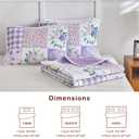 Joyreap 3 Pieces Floral Quilt Set King, Patchwork Purple n Pink Flowers Design, Smooth Soft Microfiber Quilt, Bedspread Bed Cover for All Season, 1 Quilt and 2 Pillow Shams- 102x90 inches