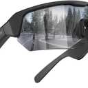 AIRMARS Bluetooth Sunglasses for Men and Women, Built-in Mic & Speakers, Polarized Sport Smart glasses for Running/Cycling, UV Protection, Voice Control (Black)