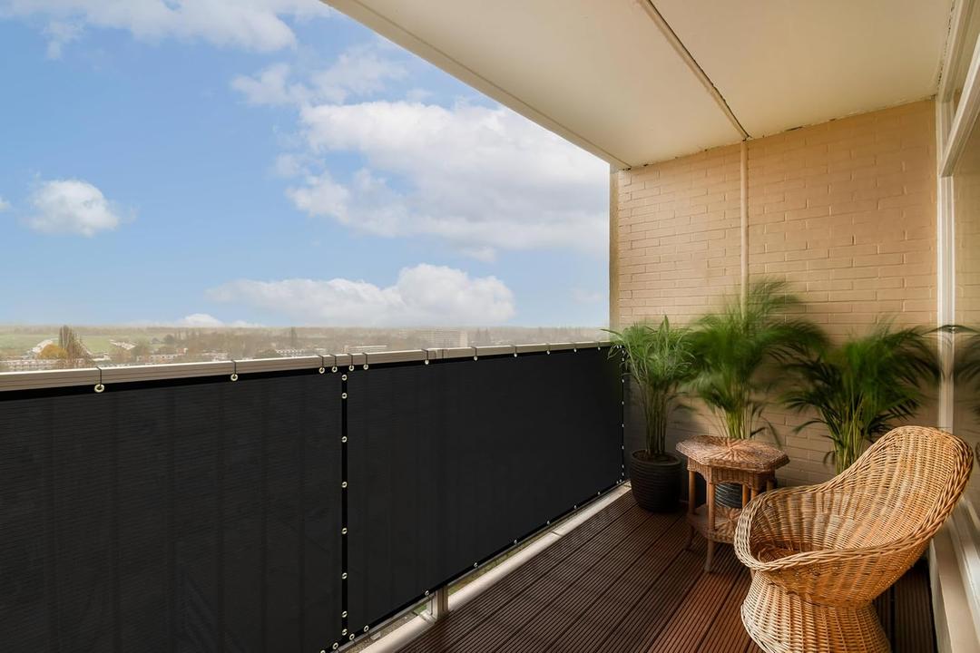 ColourTree 3' x 10' Black Balcony Privacy Screen - Apartment Porch Railing Patio Fence Windscreen Fabric Cloth - Commercial Grade 170 GSM - (We Make Custom Size)