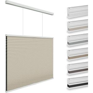 Changshade Blackout Top Down Bottom Up Cellular Shades, Cordless Honeycomb Blinds for Bedroom, Nursery & Bathroom, Total Privacy, 34.5" W × 72" H,Beige