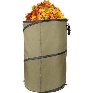 Green1Pack 30 Gallon Collapsible Pop-Up Trash Can | Reusable Garden Waste Bag for Camping, RV, Yard Work, Lawn & Leaf Cleanup, Outdoor Storage Bin