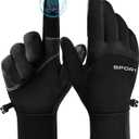 AURUZA Cycling Gloves for Men Winter Cold Weather, Five Fingers Touch Screen Winter Gloves for Men, Waterproof Anti-Slip Warm Gloves Liners for Cycling Biking Walking Sporting Driving (Small, Black)