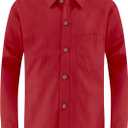 Boys Dress Shirts Long Sleeve, Boys Button Down Shirt Wrinkle-Free for Formal & Casual (Not Tie)