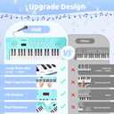 Kids Keyboard Musical Toys, 37 Key Portable Electronic Piano with Microphone, Beginner's Keyboard Gift for 3-8 Year Old Girls & Boys (Blue)