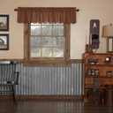 VHC Brands Burgundy Check Primitive 16"x72" Valance Red Rod Pocket Cotton Kitchen Window Curtains