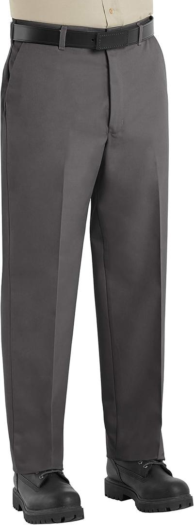Red Kap Men's Wrinkle-Free Regular Fit Twill Blend Work Pants (28W x 30L, Black)