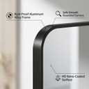 Koonmi Bathroom Mirror, 30X30 Inch Black Metal Framed Mirror for Bathroom, Tempered Glass, Anti-Rust, Rounded Rectangle Mirror for Restroom, Bedroom, Black