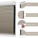 Changshade Blackout Blinds Black Out Shade for Indoor Windows, Cordless Cellular Shades Room Darkening 1.5 Inch Honeycomb Blinds Thermal Insulated Heat Blocking for Bedroom, Bathroom, 47"Wx72H, Beige