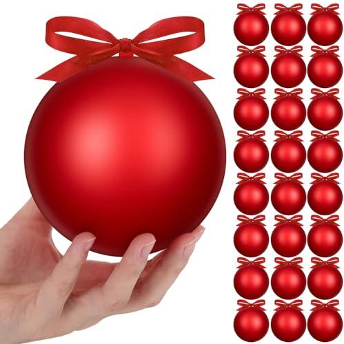 Weysat Extra Large Christmas Hanging Ornaments Oversized Plastic Balls for Outside Lawn Yard Tree Hanging Decorations (4 Inch)