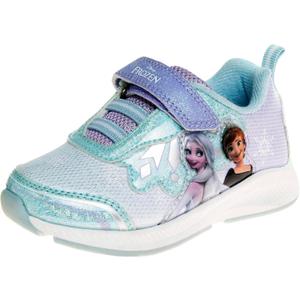 Disney Girls' Frozen Sneakers - Laceless Light-Up Running Shoes (Toddler/Little Girl) (Purple Blue)