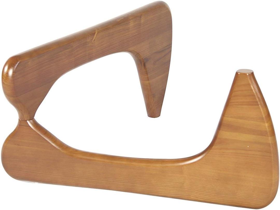 SHISEDECO Mid Century Modern Triangle Coffee Table Legs/Feet Only, 2 Pieces Interlocking Center Solid Wood Base, for Living Room, Leisure Area, Patio, Study etc. (Light Walnut)