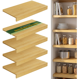 Wire Shelf Covers, Bamboo Wire Rack Covers (4PCS, 22" W x 16" D) Natural