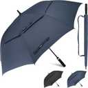 Gonex 80 Inch Extra Large Oversize Golf Umbrella, Automatic Open Travel Rain Umbrella with Windproof Water Resistant Double Canopy, Outdoor Vented Umbrellas for Family Doorman with UV Protection, Navy
