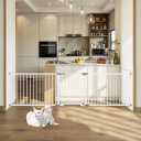 150x255 Extra Wide Retractable Baby Gates for Large Openings Extra Tall Dog Gates for Doorway Tall Retractable Pet Gate Tall Mesh Gates for Kids Long Dog Gate for Indoor/Outdoor, White