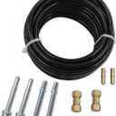 Automotive 25 Feet 3/8" Nylon Fuel Line Tubing Replacement Fuel Line Repair Kit 3/8 in (10mm)