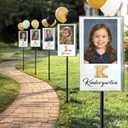 2026 Graduation Decorations - K-12 Yard Signs with Ground Stakes - Gold Graduation Decoration for Kindergarten High School Middle School - Class of 2026 Photo Lawn Sign for Party Supplies