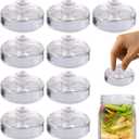 Eleganttime 9 Pack Glass Fermentation Weights with Easy Grip Handle, Heavy Fermenting Lids Canning Weight Kit for Wide Mouth Pickling Mason Jars