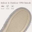 Womens Fuzzy Scuff Slippers, Comfy Supportive Foam Slip-On House Shoes for Indoor Bedroom (9-10, Grey)