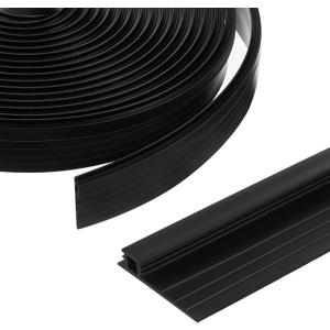 Pushglossy 28 ft Vinyl Sliding Screen Door Bug Seal Strip Adjustable Width 3/4" to 1-3/8" Bug Strip Screen Door Weather Stripping Side Insect Draft Stopper Seal for Window Patio Frame Filler(Black)