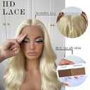 613 Glueless HD Lace Front Wig Pre Plucked Blonde Transparent Lace Frontal Wig Synthetic Long Body Wave Lace Front Wig With Natural Hairline (13x4.5x1 T Part)