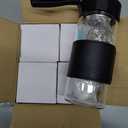 Small Glass Shaker Bottle, 4 Pack 16oz BPA Free Odorless Shaker Bottle with 304SS Mixing Ball and Removable Cleaning Brush for Fitness & Protein Shakes(Black-4Pack)