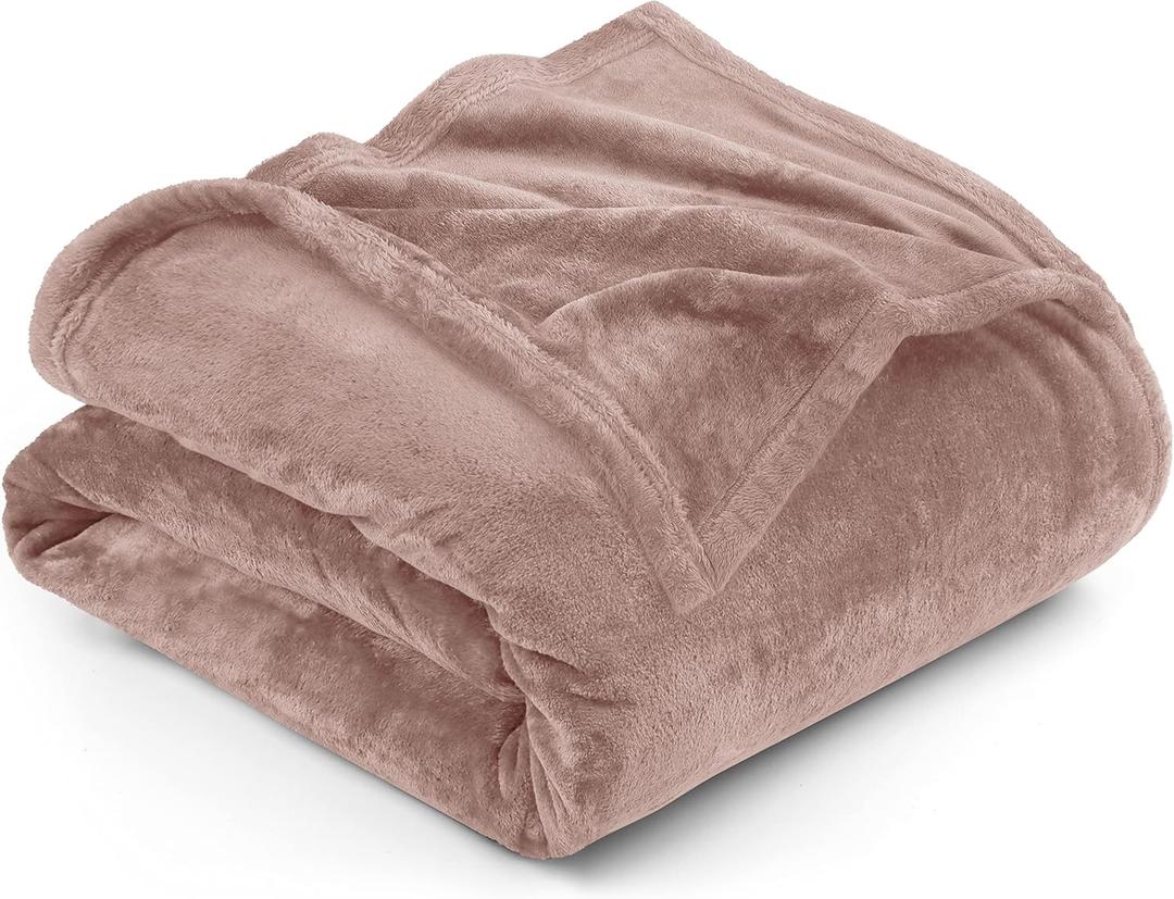 Utopia Bedding Fleece Blanket King Size Rose Pink 300GSM Luxury Anti-Static Fuzzy Soft Microfiber Bed Blanket (90x102 Inch)