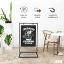 Ilyapa Metal Double Sided Swinging Chalkboard Sign - 24x42 in, Magnetic Sidewalk Sign - A Frame Chalkboard Alternative Menu Board for Restaurant