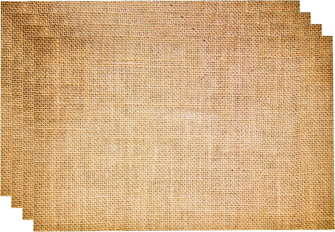 Gift Boutique 50 Disposable Burlap Printed Paper Place Mats 11" x 17" Rectangle Rustic Coated Place Mat Vintage Country Table Setting Party Supplies