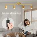 Plug in Track Lighting LED, Track Lighting Fixtures Ceiling Gold, 4-Light Kitchen Light Kit, Plug in Wall Light with 14.8ft Power Cord, Rotatable Ceiling Spotlight for Bedroom(GU10 Socket, NO Bulb)