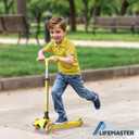 Lifemaster Mini 3-Wheel Kids Scooter with Multi-Color Wheel Lights 4-Height Adjustable Handlebar, Wide Anti-Slip Deck, Child Safety Certified, Boys & Girls Ages 2+ Supports Up to 110 lbs, Yellow
