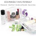 APREUTY Clear Makeup Bags, TSA Approved 6Pcs Cosmetic Makeup Bags Set Clear PVC with Zipper Handle Portable Travel Luggage Pouch Airport Airline Organization (White)