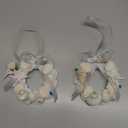 2PCS Seashell Christmas Ornaments - Handmade Natural Shell Crafts, Small Christmas Tree Wreath Hanging Ornaments, for Coastal & Beach & Nautical Xmas Tree Decor