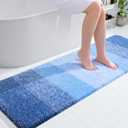 OLANLY Bathroom Runner Rugs 59x20, Extra Soft Absorbent Microfiber Bath Rugs, Rubber Backing, Quick Dry, Washable Bath Mats for Bathroom Floor, Tub and Shower, Home Decor Accessories, Light Royal Blue