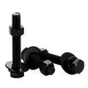 3/8-16 x 4 Hex Head Screws Bolts, Nuts, Flat & Lock Washers, Fully Threaded, Stainless Steel 18-8, Black Finish, 4 Sets