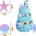 10Pcs Starfish Shell Cake Decorations Resin Beach Theme Cake Topper Under the Sea Ocean Birthday Party Decor DIY Phone Case Craft Jewelry Accessories (A)