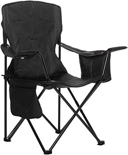 Amazon Basics Camping Chair, Large, Padded, Black 2 Pack