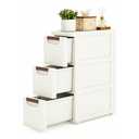 KUPABABI 4 Drawers Narrow Bathroom Storage Cabinet, Slim Storage Cabinet, Plastic Slim Storage Cart Drawers for Small Spaces, Laundry, Office, Home, White