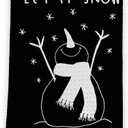 HIWX Christmas Let It Snow Snowman Decorative Kitchen Towels and Dish Towels, Xmas Christmas Snowflakes Snowman Farmhouse Hand Towels Tea Towel for Bathroom Kitchen Decor 1624 Inches (Black)
