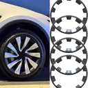 Wheel Rim Protector Rim 20 Inches for 2026 Tesla Model Y Juniper, 4 PCS Tesla Model Y 2025 Refresh ABS Rim Hubcaps Cover, 20 Inch Helix 2.0 Wheel Rim Protection Accessories, Black
