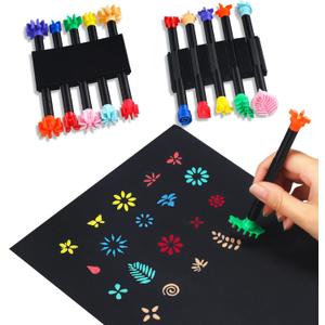 Tosstuki 10 Pcs Flower Floral Dotting Tools for Dot Painting 20 Shapes Petal Dotting Pens Mandala Petal Dot Tools for Craft for Paint Rocks Embossing Crafts