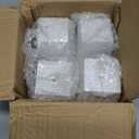 La Vane 4 inch / 10cm Solid Wood Furniture Legs Set of 4, White Square Pyramid Replacement Feet for Couch Sofa Armchair  MidCentury Modern with 5/16 inch Bolt & Metal Mounting Plates