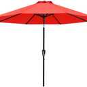 ABCCANOPY 7.5FT OutdoorPatio Umbrella, UV Protection Table Umbrella w/Crank for Easy Set Up, Suitable for Garden, Lawn, Deck & Backyard (Red)