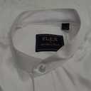 J.VER Mens Banded Collar Dress Shirts Long Sleeve Button Down Mandarin Collar Shirt Solid Stretch Shirt with Pocket S