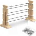 Ferrochef Large Bead Rack Set Include 2 High Temperature Kiln Support 6 Tungsten Wires(10") and 100 High Temperature Nichrome Wire Jump Rings Kiln Shelf with U Hooks for Fire Beads Pendants and Button